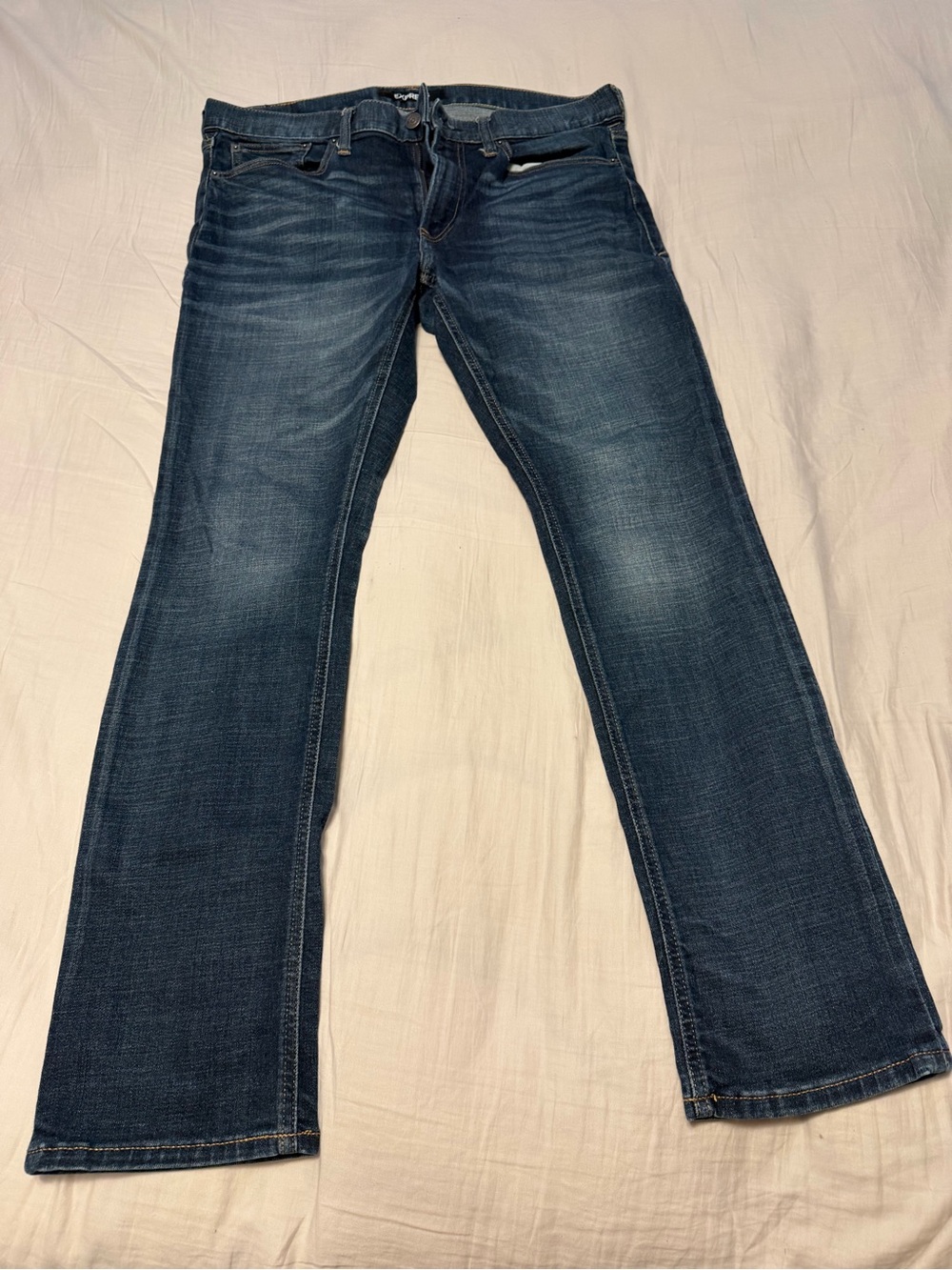 Men's Express Dark Blue Straight-Leg Jeans